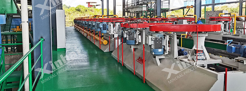 Iron removal from quartz sand - flotation machines in the plant.jpg